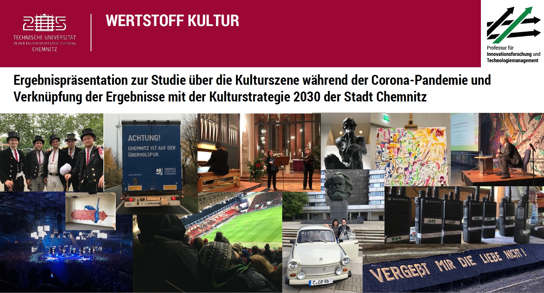 Ergebnispräsentation zur Studie über die Kulturszene während der Corona-Pandemie und Verknüpfung der Ergebnisse mit der Kulturstrategie 2030 der Stadt Chemnitz