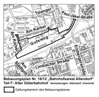 Veröffentlichung des Bebauungsplanes Nr. 16/12 „Bahnhofsareal Altendorf" Teil F: Alter Güterbahnhof - Geben Sie Ihre Anmerkungen dazu ab!