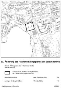 Frühzeitige Beteiligung der Öffentlichkeit zur 50. Änderung des Flächennutzungsplanes der Stadt Chemnitz