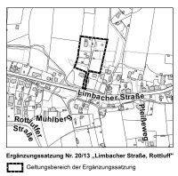 Veröffentlichung im Internet zur Ergänzungssatzung Nr. 20/13 „Limbacher Straße, Rottluff“: Geben Sie Ihre Anmerkungen dazu ab!