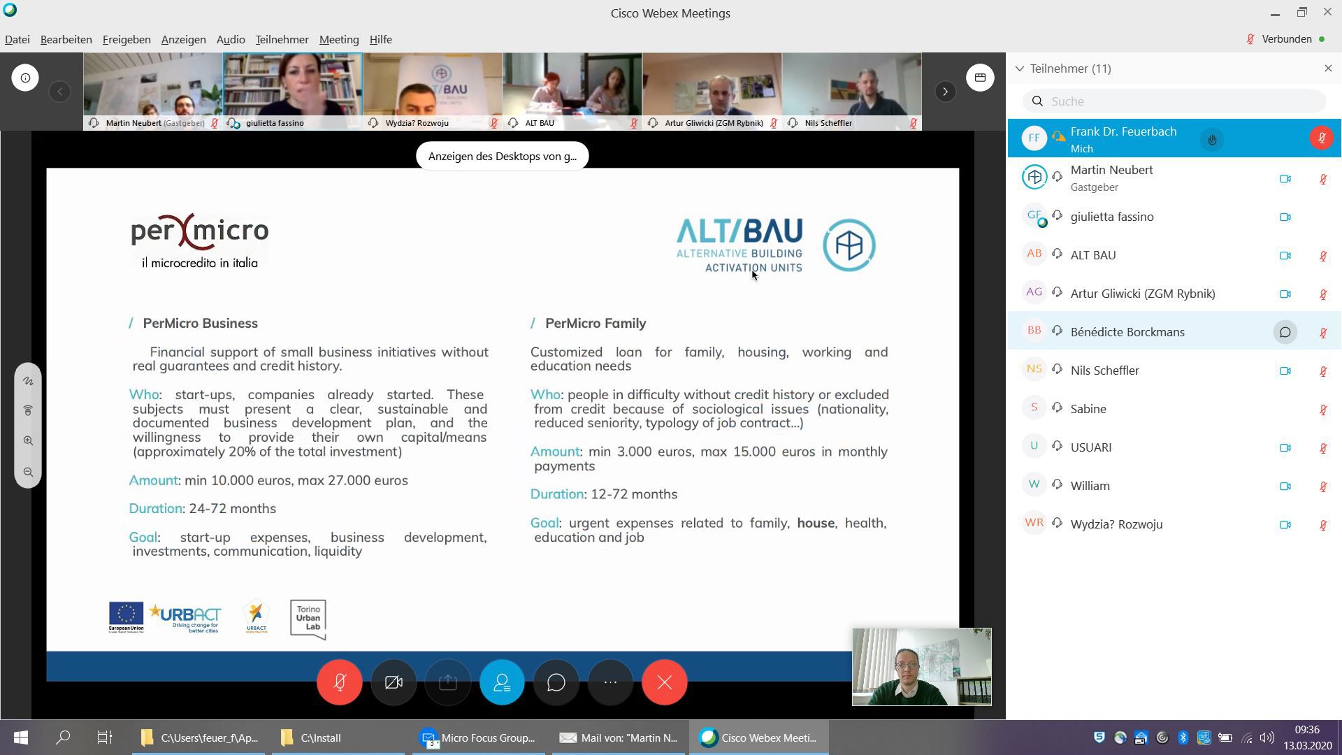 Das Chemnitzer Stadtplanungsamt arbeitet im ALT/BAU-Projekt per Webinar weiter zusammen