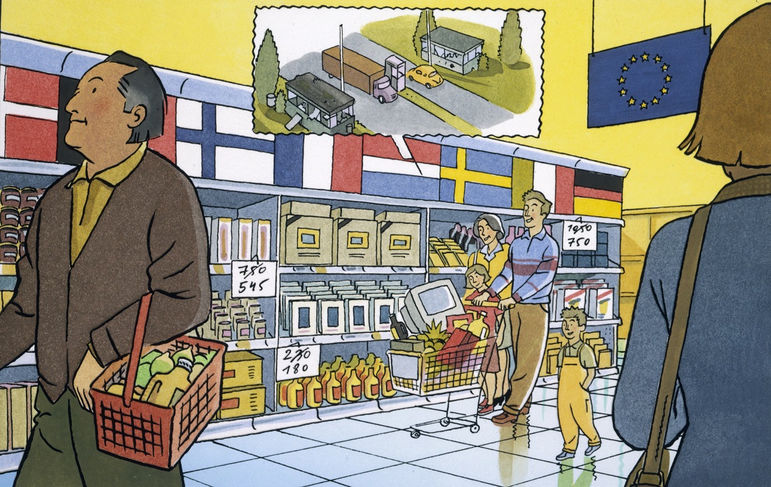 Illustration zum Gemeinsamen Binnenmarkt