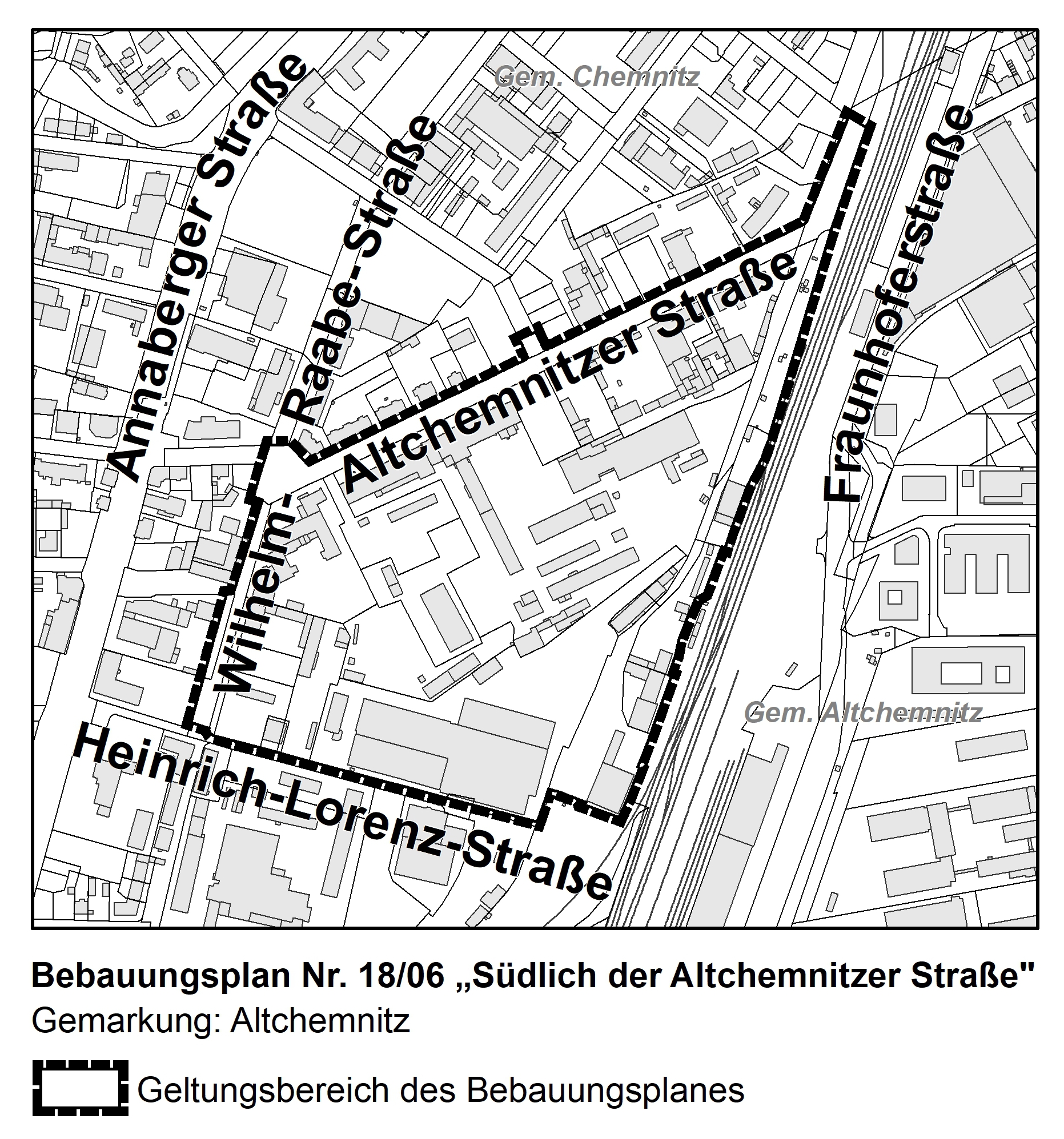 Frühzeitige Beteiligung der Öffentlichkeit zum Bebauungsplan Nr. 18/06  „Südlich der Altchemnitzer Straße“