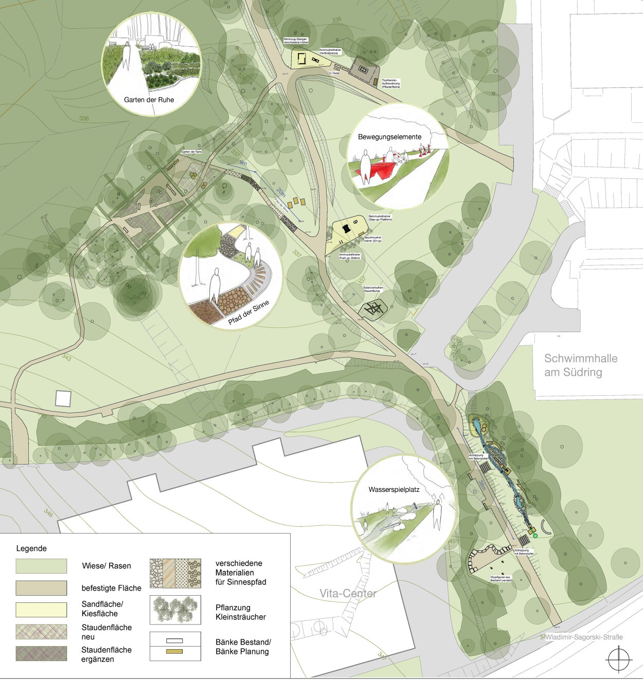 Der Lageplan für den künftigen Park.